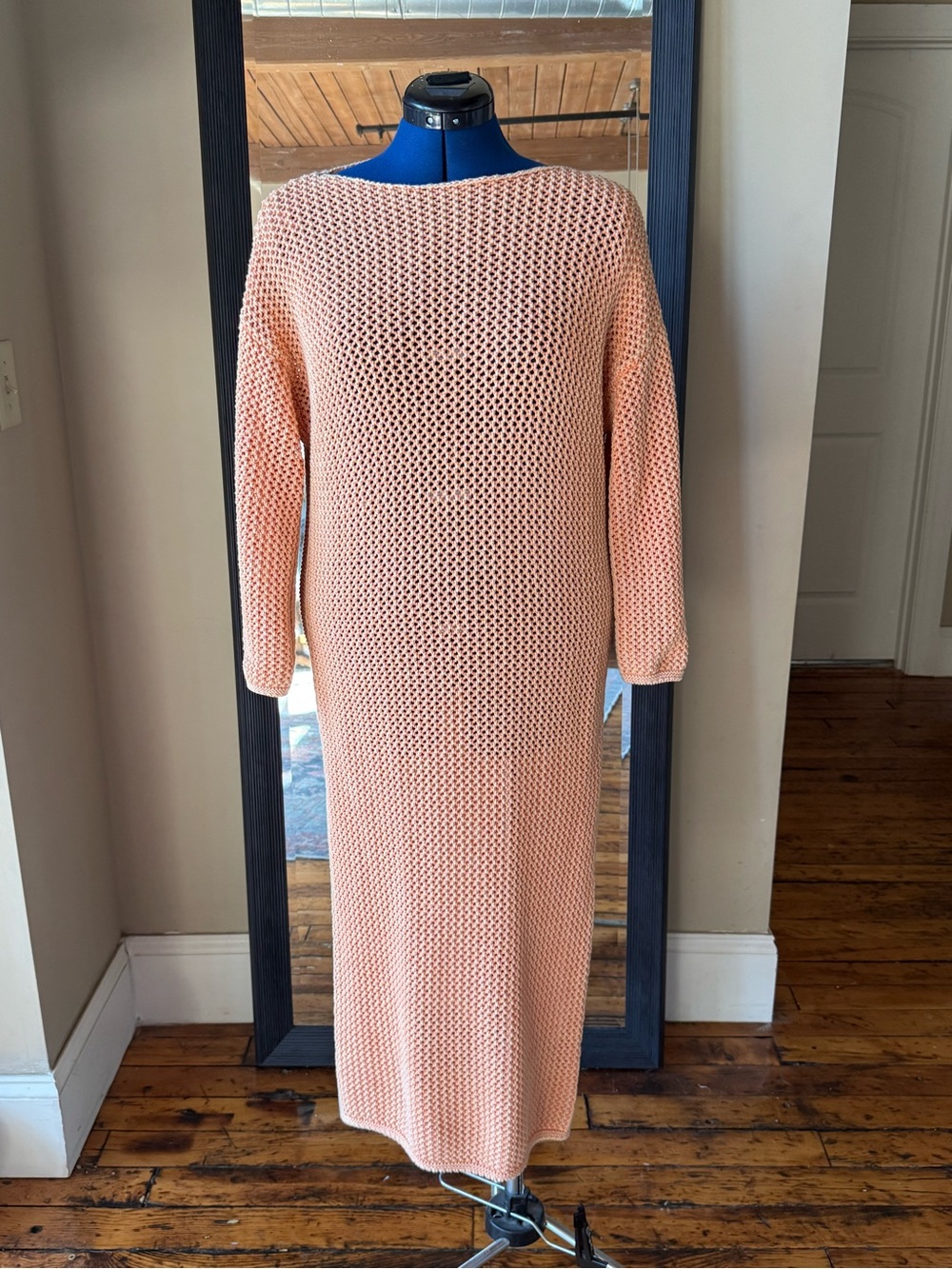 BOHO VIBES ✨ Young Fabulous & Broke YFB Open Knit Crochet Maxi Blush Large